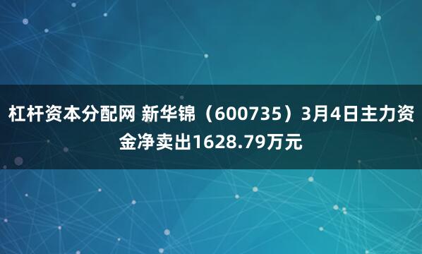 杠杆资本分配网 新华锦（600735）3月4日主力资金净卖出1628.79万元