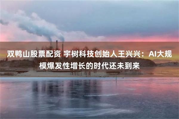 双鸭山股票配资 宇树科技创始人王兴兴：AI大规模爆发性增长的时代还未到来